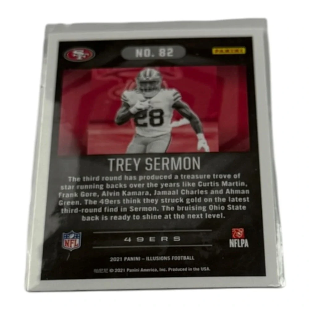 2021 Panini Illusions Trey Sermon 82 Rookie Card RC San Francisco 49ers NFL RB